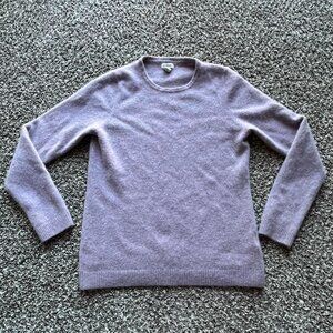 Purple LLBean 100% Cashmere Medium Crewneck